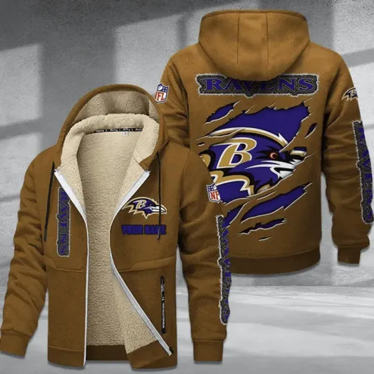 Baltimore Ravens Fan Sherpa-Lined Zip Hoodie