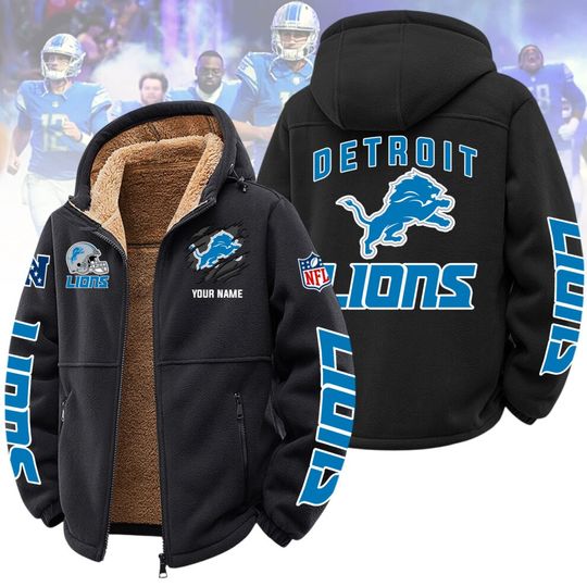 Detroit Lions Sherpa-Lined Zip Hoodies, Football Fan Gift