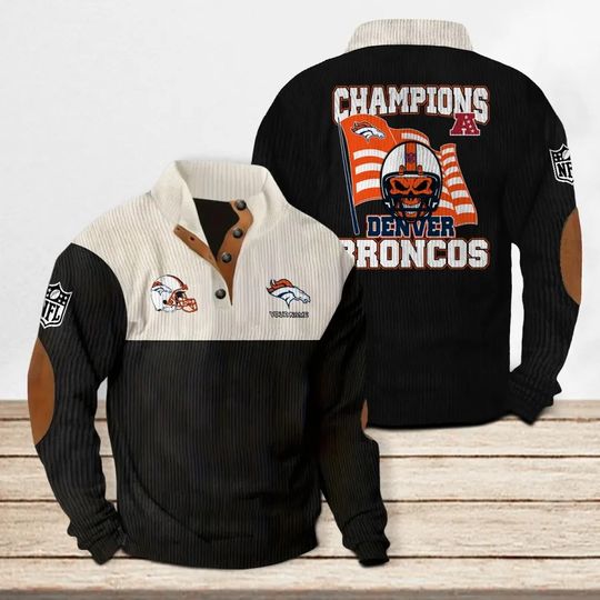 Denver Broncos Colorful Stand Collar Sweatshirt
