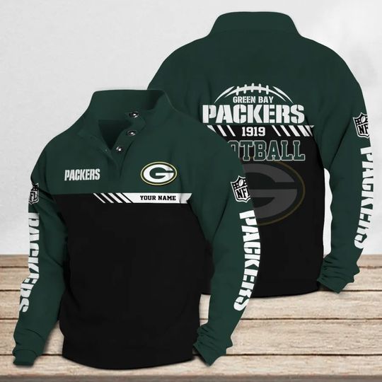 Green Bay Packers Casual Stand Collar Sweatshirt