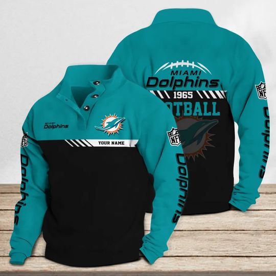 Miami Dolphins Casual Stand Collar Sweatshirt
