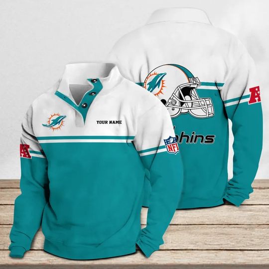 Miami Dolphins Casual Stand Collar Sweatshirt