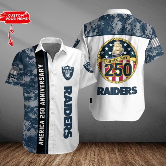 Las Vegas Raiders US 250th Anniversary Button Shirt Summer Holiday Gifts