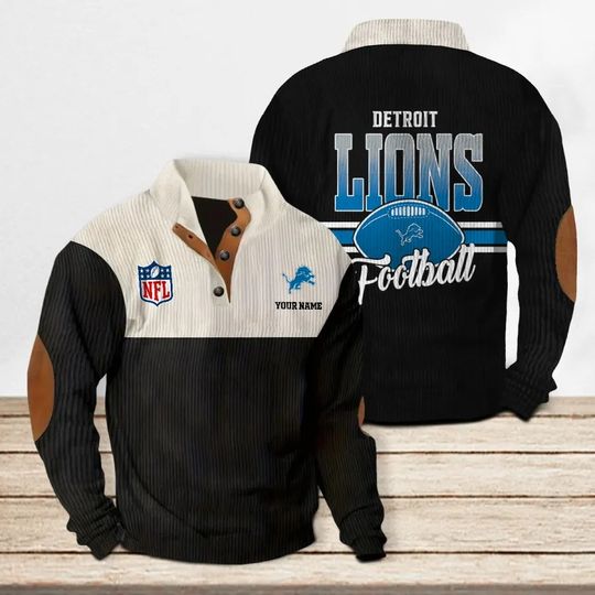 Detroit Lions Colorful Stand Collar Sweatshirt