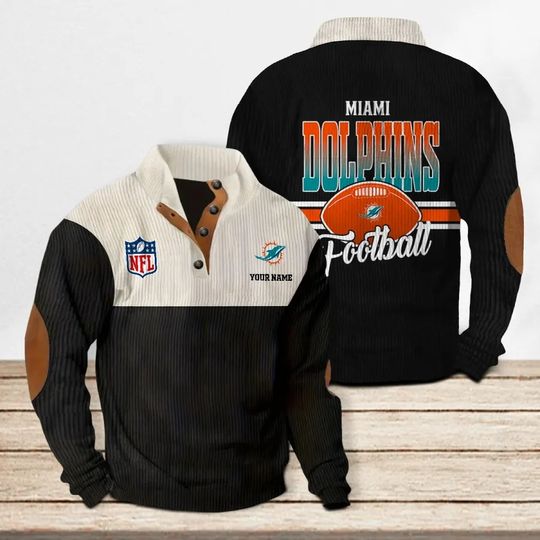 Miami Dolphins Colorful Stand Collar Sweatshirt