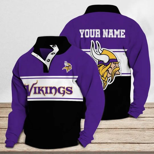 Minnesota Vikings Casual Stand Collar Sweatshirt