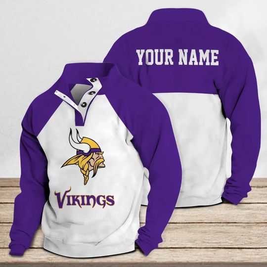 Minnesota Vikings Casual Stand Collar Sweatshirt