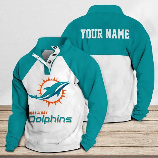 Miami Dolphins Casual Stand Collar Sweatshirt