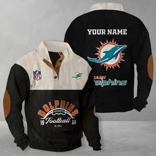 Miami Dolphins Colorful Stand Collar Sweatshirt