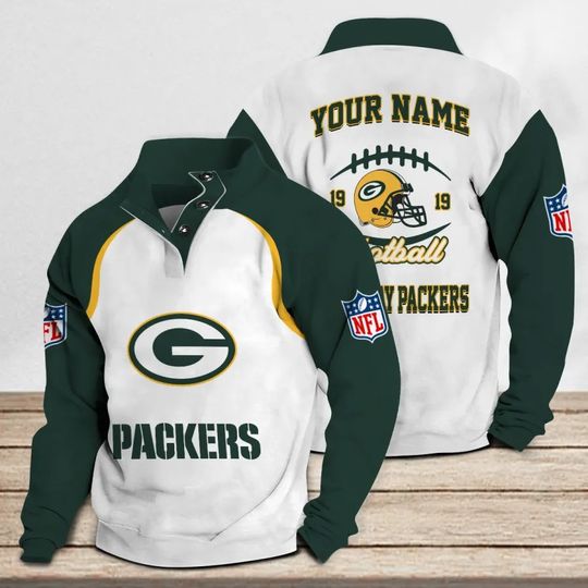Green Bay Packers Casual Stand Collar Sweatshirt