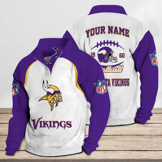 Minnesota Vikings Casual Stand Collar Sweatshirt