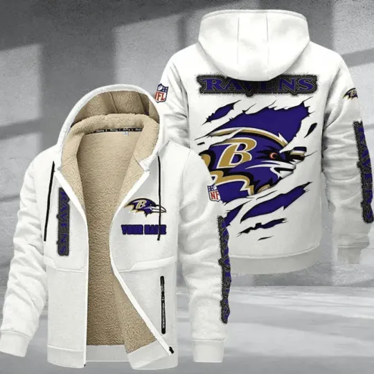 Baltimore Ravens Fan Sherpa-Lined Zip Hoodie