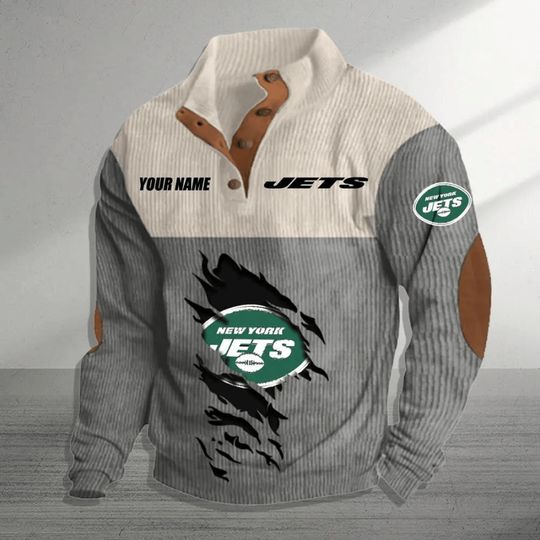 New York Jets Colorful Stand Collar Sweatshirt