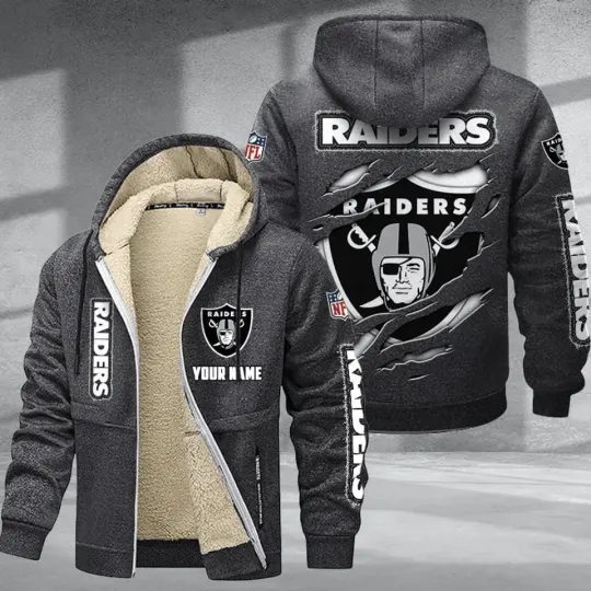Personalized Las Vegas Raiders Hoodie Zip Velvet Coat