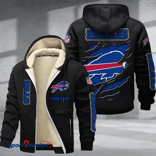 Personalized Buffalo Bills Hoodie Zip Velvet Coat