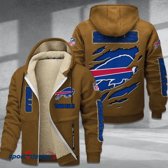 Personalized Buffalo Bills Hoodie Zip Velvet Coat