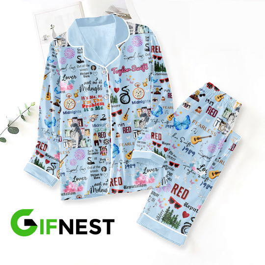 Discover Swift Inspired Button Down Pajamas Set – Casual Home Wear