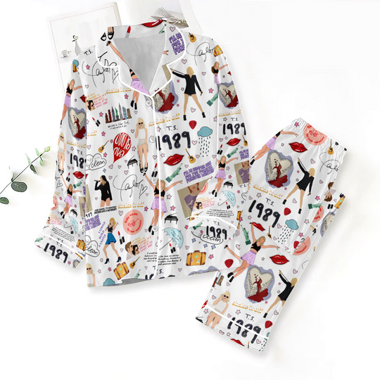 Discover Swift Inspired Button Down Pajamas Set – Casual Home Wear