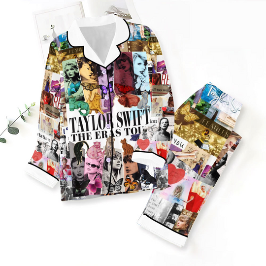 Discover Swift Theme Pajamas Set – Button Down Fan Sleep Set