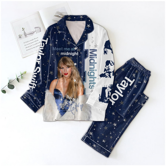 Discover Swift Theme Pajamas Set – Button Down Fan Sleep Set