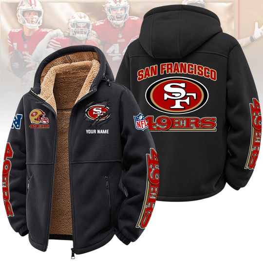 San Francisco 49ers Sherpa-Lined Zip Hoodies, Football Fan Gift