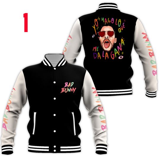 2024 Singer Bad Bunny Baseball Uniform Men's Jackets Streetwear Hip Hop Harajuku Sweatshirt BadBunny Hoodie Casual Sport