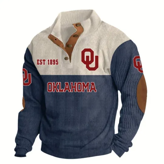 Oklahoma Football EST 1895 Stand Up Collar Sweatshirt