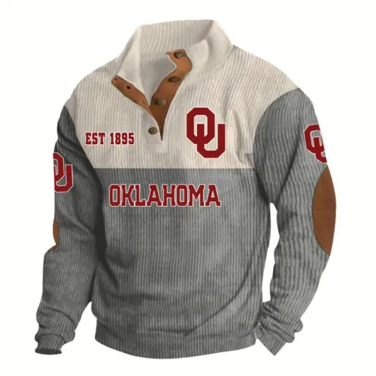 Oklahoma Football EST 1895 Stand Up Collar Sweatshirt