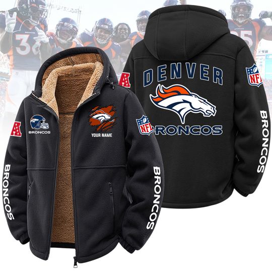 Denver Broncos Sherpa-Lined Zip Hoodies, Football Fan Gift