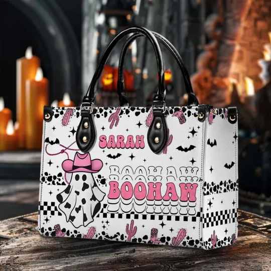 Discover Personalized Cowboy Ghost Leather Handbag, Cowboy Lovers Gift, Cowboy Handbag