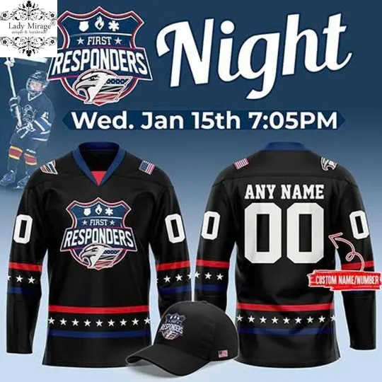 Discover (NO CAP) Personalized Colorado Eagles First Responders Night Hockey Shirt Men's Fan Gear