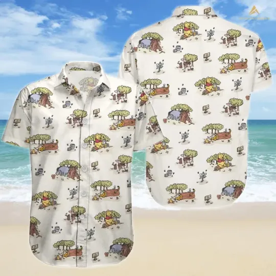 Discover Pooh And Friends Summer Vacation Trip Hawaiian Shirt 2025