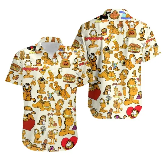 Garfield Hawaiian Button Down Shirt