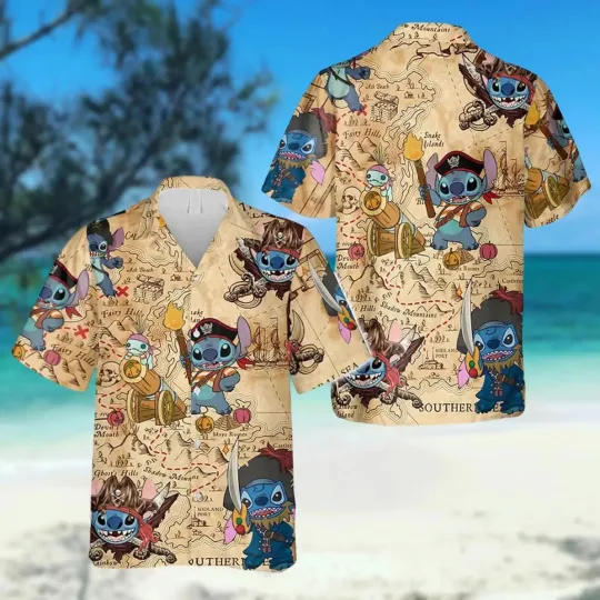 Discover Disney Stitch Cruise Short Sleeve Hawaiian Shirt 2025