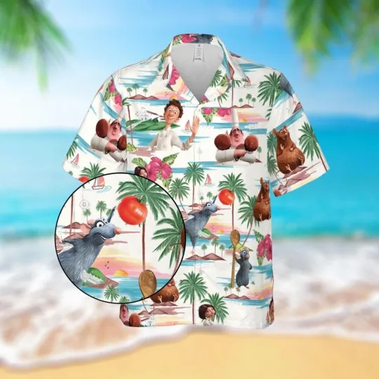 Discover Ratatouille Hawaiian Shirt Casual Button Down Shirt Unisex Adults Size S-5XL