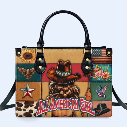 Discover Personalized Cowgirl All American Girl Leather Handbag, Gift For American Girls