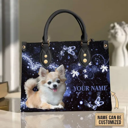 Discover Personalized Chihuahua Dog Leather Handbag, Dog Handbag, Animal Lovers Gift