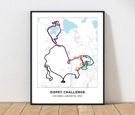 Discover Dopey Course Map  | Disney 26.2 Marathoner | Running Map