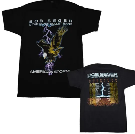 Tour Bob Seger Concert T-Shirt 1986 Unisex Rock Heavyweight Cross-Back T-Shirt