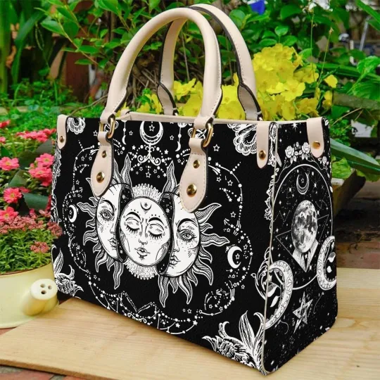 Discover Moon Phase Witch Leather Handbag, Moon Phase Handbag, Moon Bag