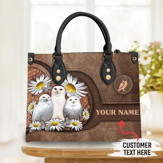 Discover Personalized Owl Leather Handbag, Nature Lovers Gift, Animal Lover's Bag