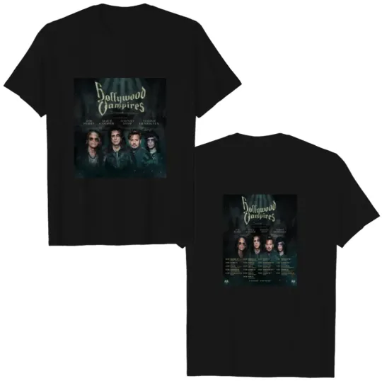 2023 Hollywood Vampires UK Tour Double-Sided Heavyweight Men's T-Shirt