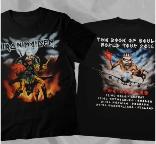 Discover Iron Maiden Nigeria Tour Double-Sided Graphic T-Shirt