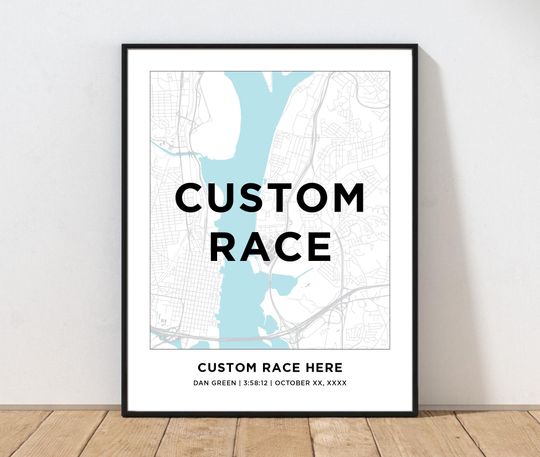 Discover CUSTOM Race Course Map | Gift for Runners | Marathon Map