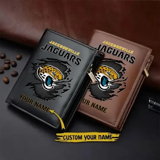 Discover Personalized Jacksonville Football Team Jaguarss  Leather Wallet Gift For Him