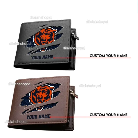 Discover Personalized Chicago Football Team Bearss Leather Wallet, Gift For Fans