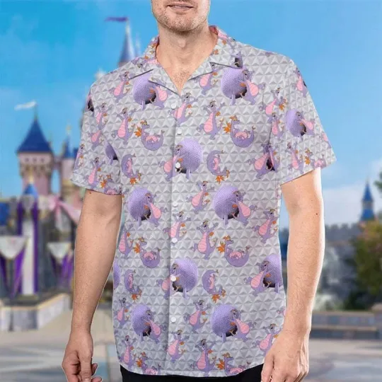 Discover Figment Button Up Epcot Hawaiian Shirt Dragon 3D All Over Print Hawaii Shirt