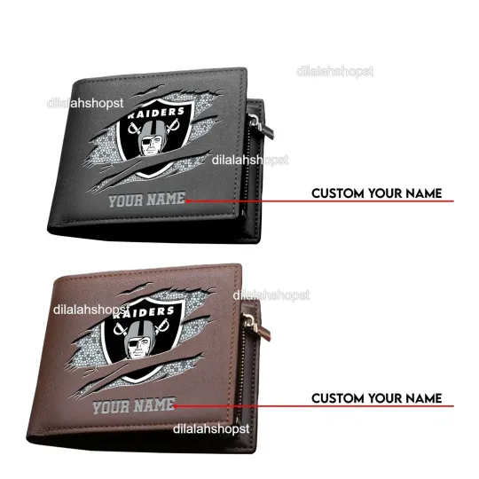 Discover Personalized Las Vegas Football Team Raiderss Leather Wallet, Gift For Fans