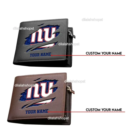 Discover Personalized New York Football Team Giantss Leather Wallet, Gift For Fans