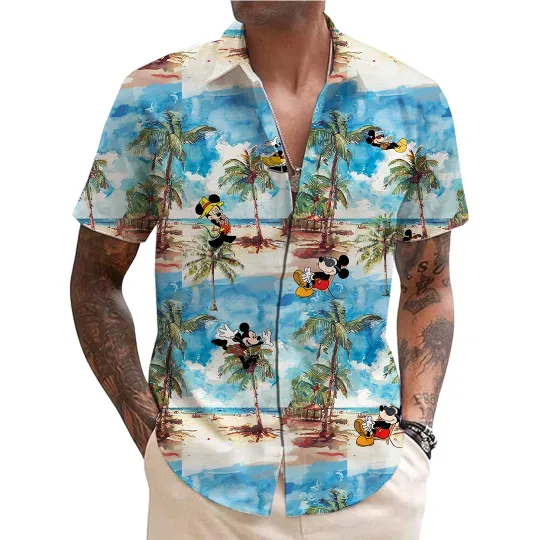 Discover Disney Mickey And Friends Surfing Hawaiian Shirt